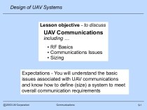 Design of UAV systems