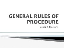 General rules of procedure