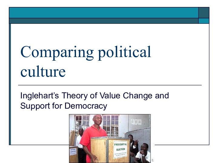 Comparing political cultureInglehart’s Theory of Value Change and Support for Democracy