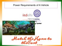 Power Requirements of A Vehicle