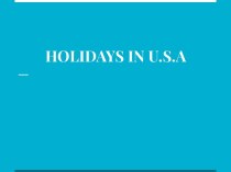 Holidays in USA