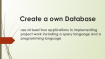 Create a own Database