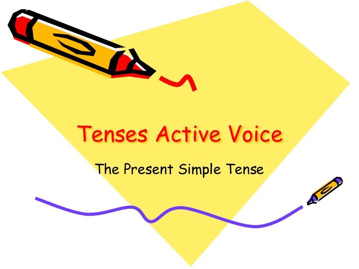 Tenses Active VoiceThe Present Simple Tense