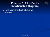 ER – entity relationship diagram major components of ER diagram. (Chapter 6)