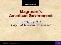 Magruder’s American Government. Origins of American Government