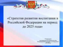 Стратегия развития воспитания в Российской Федерации на период до 2025 года