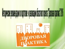 Методические рекомендации по подготовке и реализации областного проекта Дворовая практика 2016