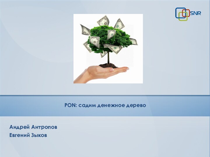 PON: садим денежное дерево Андрей АнтроповЕвгений Зыков