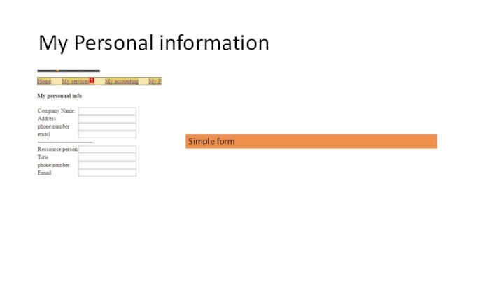 My Personal informationSimple form