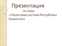 Налоговая система Республики Казахстан
