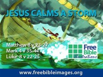 Jesus calms a storm