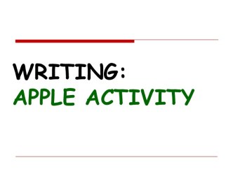 Writing: Apple activity