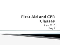 First aid and CPR classes
