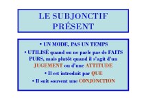 Le subjonctif présent. Французкий язык
