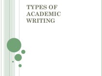 Types of academic writing
