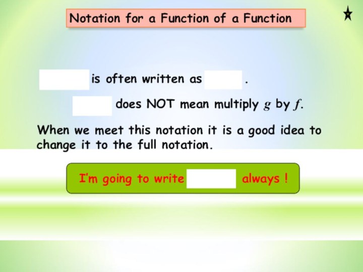 Notation for a Function of a FunctionWhen we meet this notation