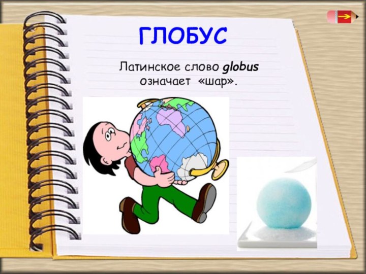 ГЛОБУСЛатинское слово globus означает  «шар».