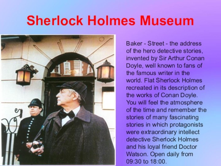 Sherlock Holmes Museum   Baker - Street - the address