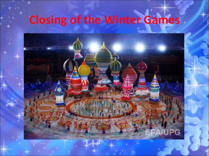 Closing of the Winter Games