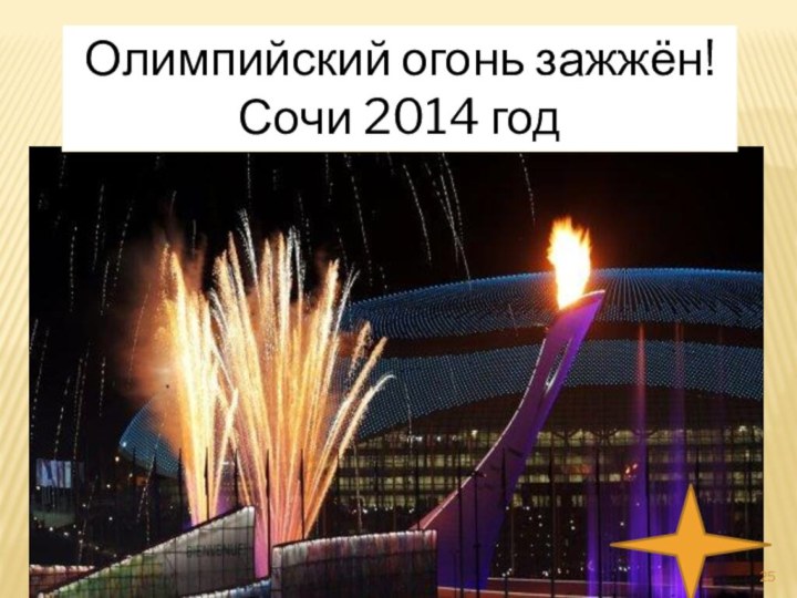 Олимпийский огонь зажжён!Сочи 2014 год