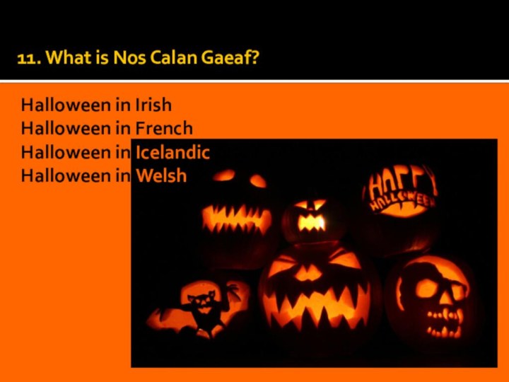   11. What is Nos Calan Gaeaf?    Halloween in Irish
