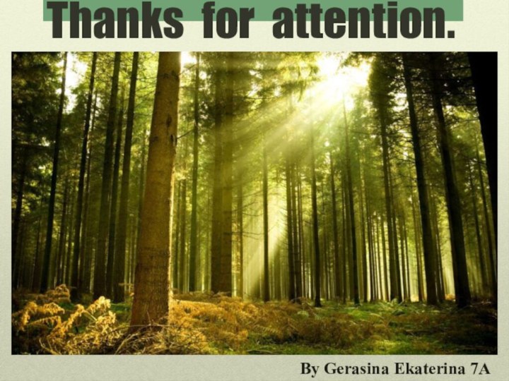 Thanks for attention.By Gerasina Ekaterina 7A