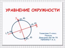 Презентация по геометрии на тему Уравнение окружности (9 класс)