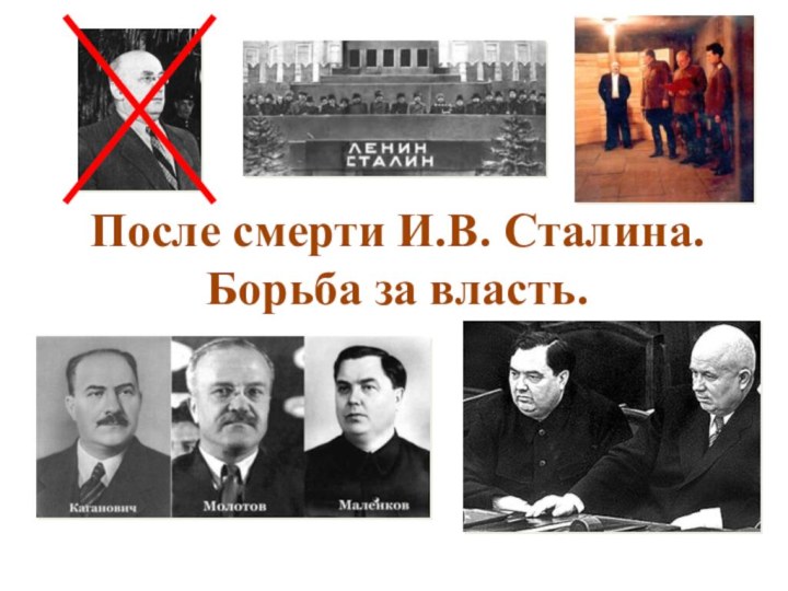 После смерти И.В. Сталина. Борьба за власть.