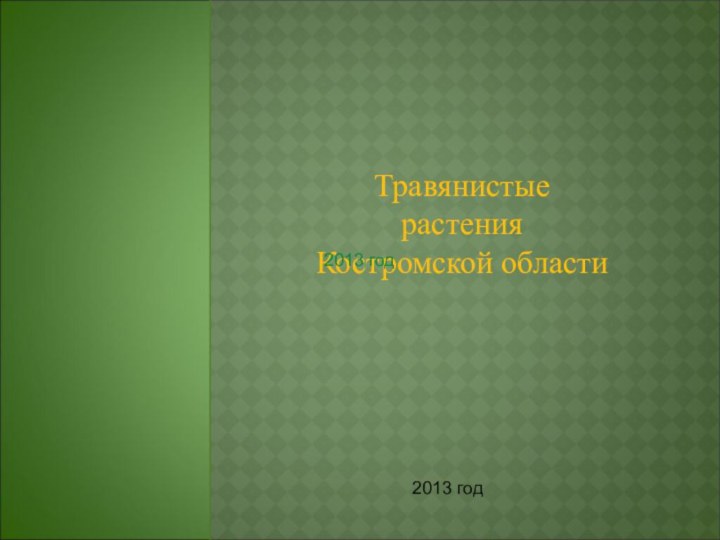 Травянистые растения Костромской области2013 год2013 год