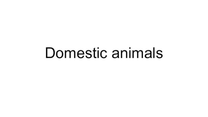 Domestic animals