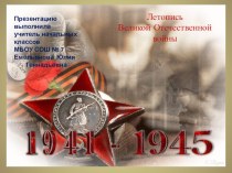 Презентация Летопись Великой Отечественной войны