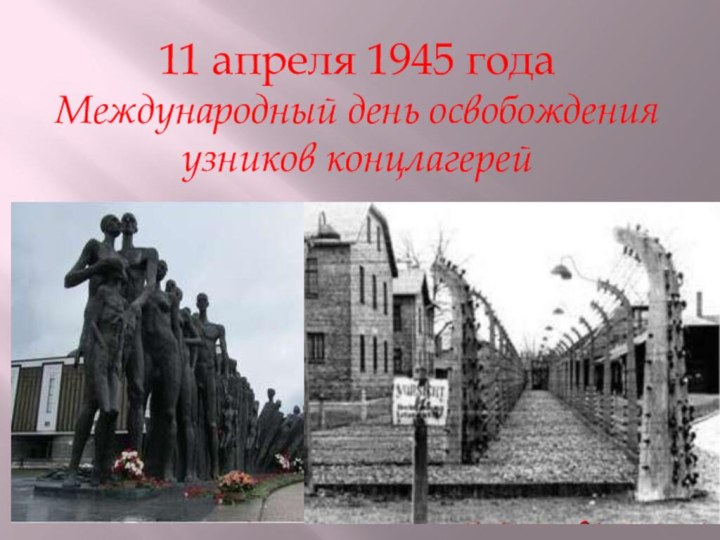 11 апреля 1945 года  Международный день освобождения узников концлагерей
