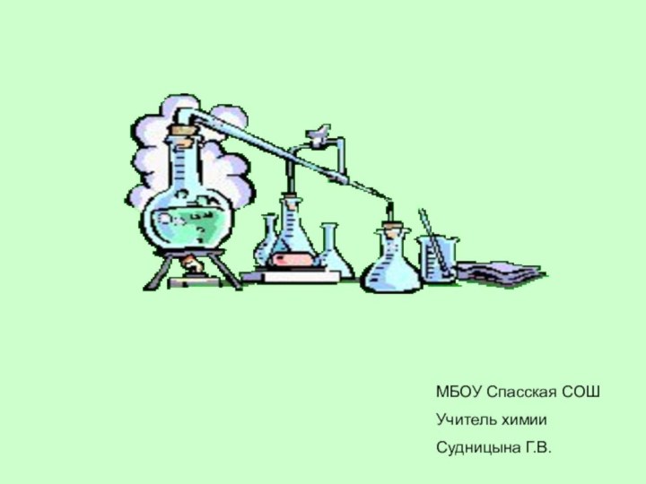 МБОУ Спасская СОШУчитель химииСудницына Г.В.