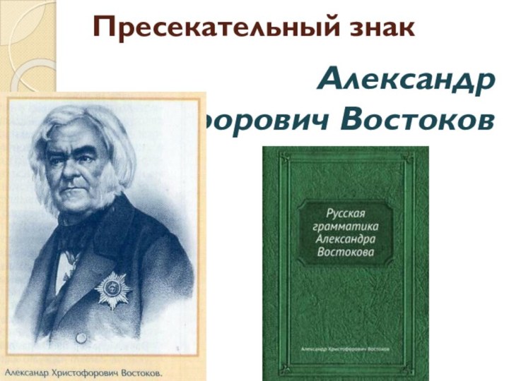 Пресекательный знак Александр Христофорович Востоков