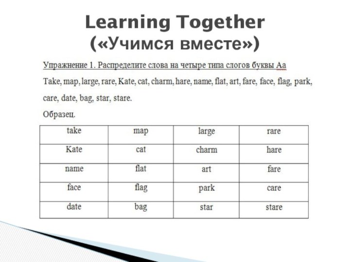 Learning Together  («Учимся вместе»)