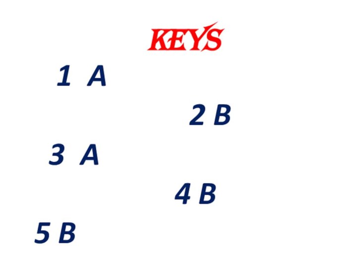 Keys  1 A