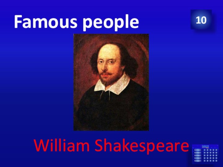 Famous peopleWilliam Shakespeare10
