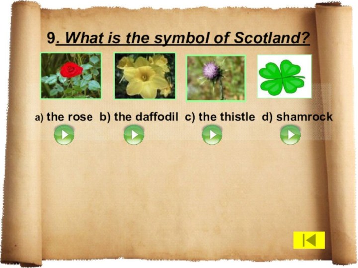9. What is the symbol of Scotland?