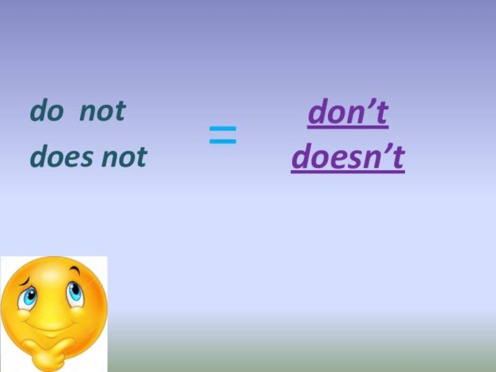 don’t doesn’t do notdoes not=