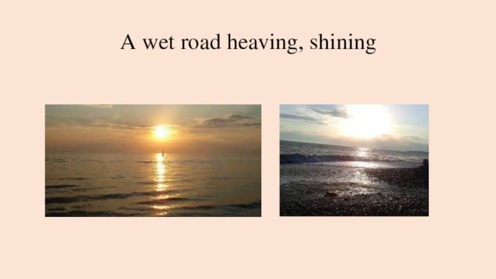 A wet road heaving, shining