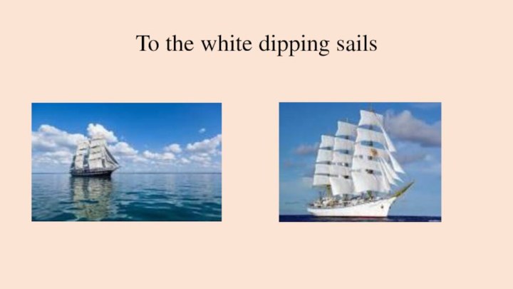 To the white dipping sails