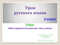 Презентация к уроку русского языка Имя прилагательное - как часть речи
