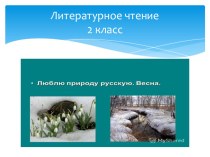 Презентация по литературному чтению к уроку Люблю природу русскую. Весна.