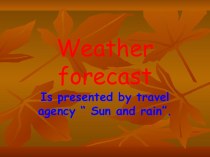 Презентация по английскому языку к уроку Weather forecast