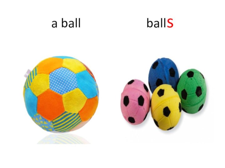a ball           balls