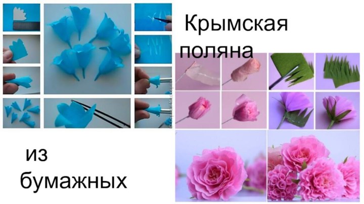 Крымская поляна из бумажных первоцветов