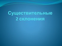 Презентация по русскому языку на тему  Существительные 2 склонения