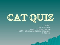 Презентация по теме Дикие животные к учебнику Millie 3 unit 5 lesson 4 Cat quize
