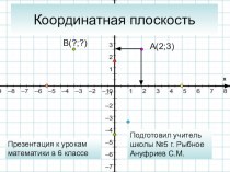 Презентация по математике 6 кл. на тему Координатная плоскость.