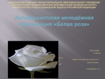 Презентация к докладу Антифашистская молодежная организация Белая роза